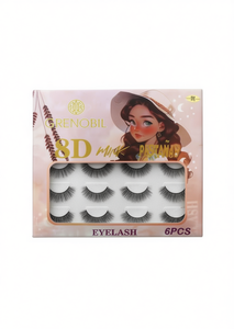 ขนตาปลอม Grenobil 8D Mink 6 คู่ พร้อมแถบกาวแบบใส ขนตาปลอมแบบเต็มแถบ วัสดุเลียนแบบขนมิงค์ อุปกรณ์เสริมความงาม - Product Image 1