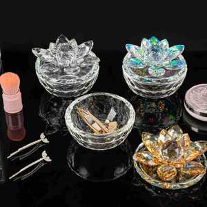 Lussuosa Scatola Espositiva in <span class=keywords><strong>Cristallo</strong></span> Trasparente a Forma di Fiore di Loto, Contenitore per Gioielli e Decorazioni da <span class=keywords><strong>Tavolo</strong></span> - Product Image 3