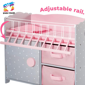 <span class=keywords><strong>Lit</strong></span> de poupée multifonctionnel en bois rose avec rangement - Peinture écologique, jeu d'imitation, <span class=keywords><strong>lit</strong></span> de bébé jouet pour enfants de 2 à 13 ans W06B157 - Product Image 2