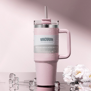 Taza personalizada de 40 onzas con asa, taza de viaje de acero inoxidable, vaso utilizado para tazas de agua de coche con asa - Product Image 6