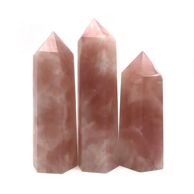 Fanshi-Groothandel Natuurlijke Roze Kristallen Toren Grote Rozenkwarts Punt Gepolijst Met Feng Shui Stijl Voor Helende Verkoop