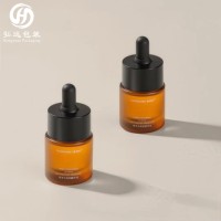 Flacon compte-gouttes cylindrique en verre transparent écologique de 15ml pour crème pour le visage, huiles essentielles, sérums, gouttes pour les yeux