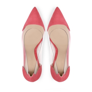 Escarpins D'<span class=keywords><strong>Orsay</strong></span> à bout pointu en daim corail pour femme, talon aiguille, PVC transparent, sexy, pour soirée, dîner, été, chaussures élégantes, vente en gros OEM ODM - Product Image 3