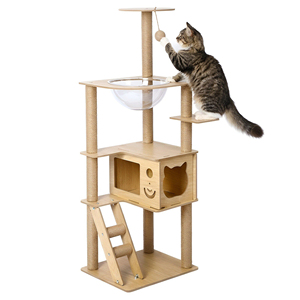 Modern Luxury Solid Wood &amp; Sisal <strong>Cat</strong> <strong>Tree</strong> with Climbing Platform-Eco-Friendly Durable Pet Toy Rack Carton Packed - Product Image 3