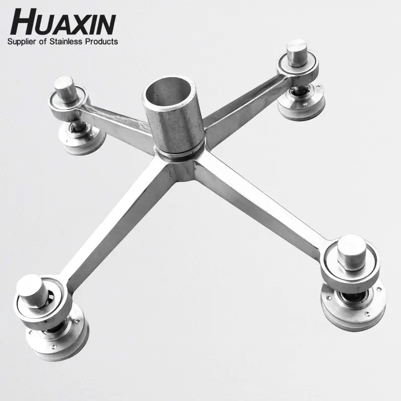 High Quality Stainless Steel 304 4 Arms Curtain Wall Spiders/Spider Glass System 250mm Construction Hardware