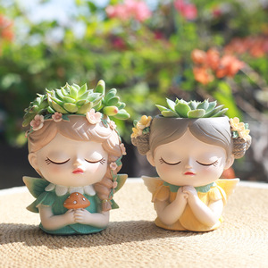 Pot de fleurs en résine de lutin mignon, petit pot de fleurs succulent, décoration d'intérieur, paysage, pot de fleurs horticole - Product Image 4
