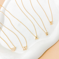 Collier EManco avec chaîne câble, pendentif lettre, strass et zircon, bijou tendance et minimaliste pour fêtes, festivals, célébrations et vacances