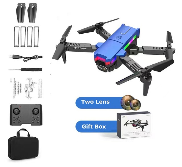 Hotsale  F190C Single Battery Drone 4K Dual Lens Camera Wifi FPV Foldable RC Quadcopter Helicopter Drones Toys Mini Drone