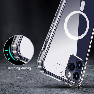 Custodia Trasparente Magnetica per Ricarica Wireless per iPhone 17 16 15 Pro Max 13 12 14 <span class=keywords><strong>11</strong></span> Plus, Cover Trasparente in TPU PC - Product Image 3