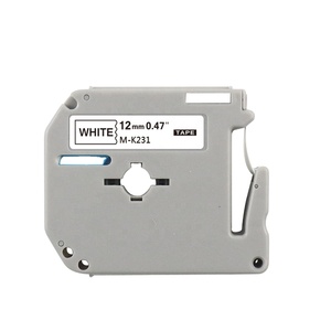 Cartucho de Cinta de Etiquetas P-Touch INK-POWER <span class=keywords><strong>M</strong></span>-<span class=keywords><strong>K231</strong></span> MK 231 MK231 de 12 mm, Negro sobre Blanco, Compatible con la Impresora <span class=keywords><strong>Brother</strong></span> PT-55 - Product Image 1