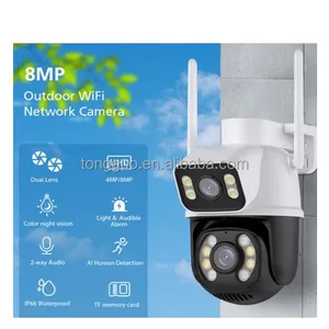 Outdoor camera wireless security dual voice camera Dual lens 360-degree 8MP 4k ip67 SIM camera home 4G CCTV WIFI Outdoor
