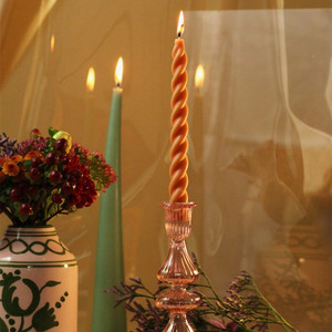 Huaming Autumn Fall Winter Warmers Color Swirl Floating and Spiral <strong>Candle</strong> Beeswax Soy Blend Dinner Twist Pedestal <strong>Taper</strong> <strong>Candle</strong> - Product Image 2