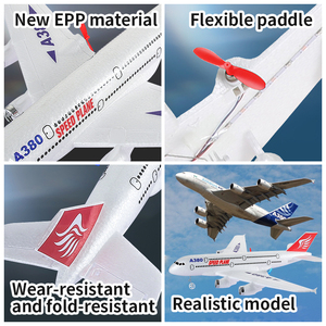 Avión Planeador RC 2.4G 2.5CH A380 a Escala, Control Remoto, Ala Fija, con Giroscopio de 6 Ejes, de Espuma EPP, para Pilotos Principiantes - Product Image 2