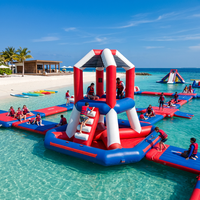 Parc aquatique gonflable en PVC personnalisé - Utilisation commerciale, installation facile, grande taille pour enfants et adultes, équipement de jeu aquatique extérieur