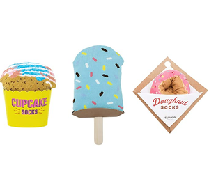 Calcetines personalizados de algodón para jóvenes con diseños de helados, donas, pasteles y dulces - Product Image 1