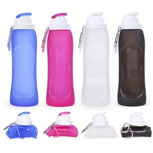 Silicone Folding Water Bottle 500ml Lightweight Portable Outdoor Sports <b>Drinkware</b> - Product Image 5