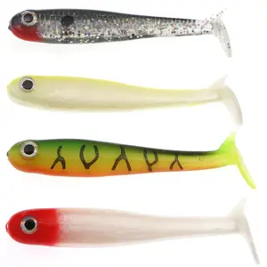 FJD 4" 10G TPR Soft Worm Lure Trout Lure Artifical Pesca Bait Minnow Hollow Belly Paddle Tail Swimbait