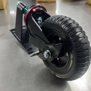 Roulette en caoutchouc de 8 pouces avec roue de frein <span class=keywords><strong>pour</strong></span> porte coulissante Rotation à 360 degrés à ressort - Product Image 1