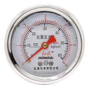 เกจวัดแรงดันแบบอนาล็อก HONGQI ขนาด 60 มม. -0.1-60MPa ป้องกันการกระแทก บรรจุน้ำมัน ข้อต่อ M14*1.5 - Product Image 2