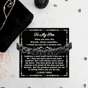 <span class=keywords><strong>Bracciale</strong></span> in Acciaio Inossidabile con Catena e Anelli 'My Son' Stampato, Terapia Artistica per Uomo - Regalo per Laurea, Matrimonio, Compleanno, Natale - Product Image 3