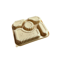 Emballage alimentaire jetable biodégradable, compostable, sans PFAS, compatible micro-ondes, 5 compartiments, écologique, pour riz