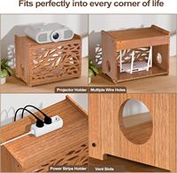 Meuble de rangement rustique pour routeur, en bois durable, décoratif, avec ventilation pour routeur WiFi et gestion des câbles, 9,84 pouces de hauteur
