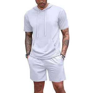 Summer 100% Cotton Polyester Sport Men Tracksuit Men's Hooded Track Suit Jogging Tracksuit For Men