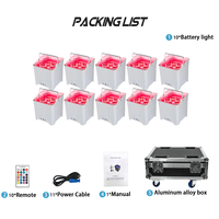 Pack de 6 projecteurs LED sans fil DMX W-DMX 18W à piles avec télécommande Wi-Fi RDM, RGBAW+UV 6 en 1, pour scène, karaoké, bar