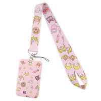 Venta al por mayor Anime diseño dibujos animados Sailor Moon chica mágica cordón Anime Tarjeta de Identificación llave teléfono llavero cordones