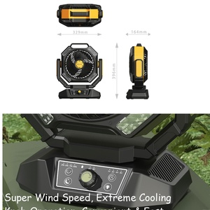New Outdoor Portable 40,000mAh LED Intelligent Remote <b>Control</b> <b>USB</b> Rechargeable 25W Large Capacity Table Fan - Product Image 4
