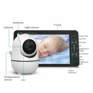 Cámara Inteligente para Niños con IA, Pantalla de 7.0 Pulgadas, Inclinación y Giro, Temperatura, Audio Bidireccional, Cámara Inalámbrica, Visión Nocturna, Cámara de Video, Niñera - Product Image 2
