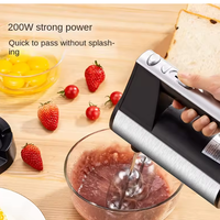 Batteur électrique à 5 vitesses, boîtier en acier inoxydable, puissance de 200 W, bouton d'éjection, batteur plat, fouet en fil, crochet à pâte pour gâteau