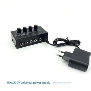 Amplificateur de <span class=keywords><strong>casque</strong></span> <span class=keywords><strong>4</strong></span> voies HA400 de haute qualité Noir 110V-240V Mini amplificateur de puissance pour moniteur de <span class=keywords><strong>casque</strong></span> - Product Image 2