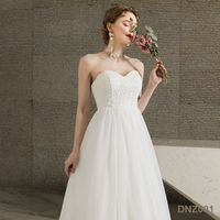 Robe de Mariée de Soirée Maxi à Epaule Blanche à la Mode