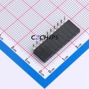 HC-PM254-8.5H-1x10PW Pin Socket Bent Lead Through Hole,P=2.54mm Connector 1x10P 2.54mm Square Hole Right Angle Insert - Product Image 1