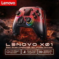 Manette de jeu sans fil Lenovo X01 la plus récente, triple mode BT 2,4G, manette filaire avec éclairage RVB programmable pour PC Switch