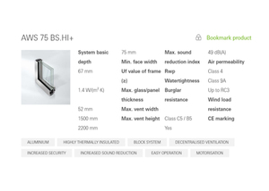 Cửa Sổ Và Cửa Trượt Bằng Nhôm Schuco Windows AWS 75 BS - Product Image 6