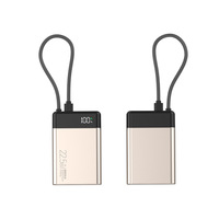 Power Bank Mini Portabel Baru 20000mah Li-Polymer Berbahan Aluminium Alloy 22.5W Pengisian Cepat Kabel Terintegrasi Layar LED 2-in-1 Cepat