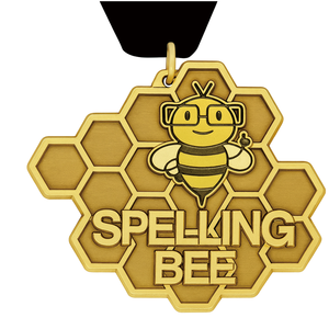 Logotipo de diseño gratuito, medallas de abeja de ortografía de metal deportivo personalizado, medalla de recuerdo - Product Image 5
