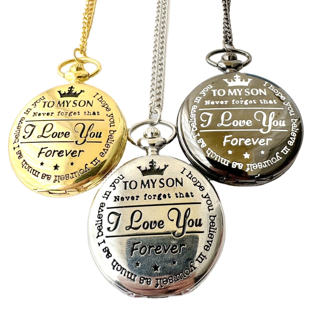 Наручные часы с надписью Forever для моего сына «I Love You», подарок сыну на день рождения, карманные часы для мальчиков
