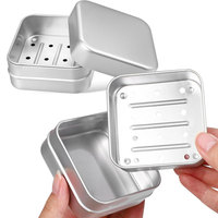 Étuis à savon de voyage en aluminium, porte-savons portables résistants à l'humidité, boîtes à savon métalliques auto-drainantes avec couche de drainage