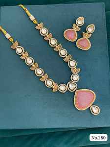 Gargantilla Kundan del fabricante indio, Collar chapado en oro de acero inoxidable, fiestas de boda, atuendo de novia en forma personalizada a granel - Product Image 3