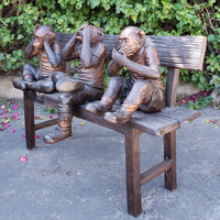 Sculpture animale en bronze Offre Spéciale statue de jardin de trois singes sages