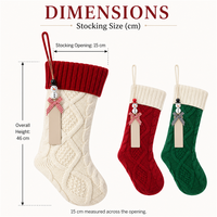 Chaussettes de Noël 46 cm Rouge Vert Blanc Tricotées Décoration Suspendue Sac Cadeau Vente en Gros