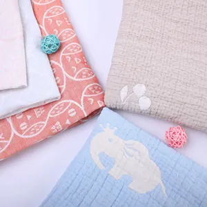 Offre Spéciale 100% tissu musulman multicouche composite polyester coton biologique pour vêtements de bébé