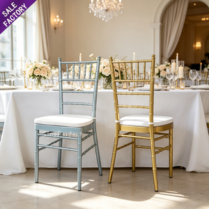 Supply Cheap Wedding Furniture Golden Silver Bamboo <b>Stackable</b> Metal Chavari Chivari Tiffanie <b>Chair</b> for Party - Product Image 1
