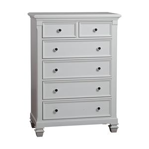 Cómoda de Madera Maciza Blanca con 6 Cajones, Espaciosa Cómoda para Dormitorio para Almacenamiento de <span class=keywords><strong>Ropa</strong></span>, Mueble de Madera Versátil para Uso en el Hogar y Hoteles - Product Image 1