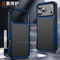 Coque de téléphone antichoc robuste 3-en-1 avec couleurs contrastées pour iPhone 18 17 Pro Max 16 15 14 Plus 13 12 Pro 11