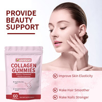 Gummies de collagène VitaSpring avec biotine, suppléments blanchissants pour la peau, étiquettes privées OEM, vitamines E et C bio pour la peau et les cheveux