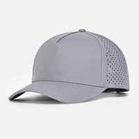 Gorra de poliéster perforada con láser, de secado rápido, con logotipo personalizado bordado, transpirable, ajustable, para deportes, correr, béisbol.